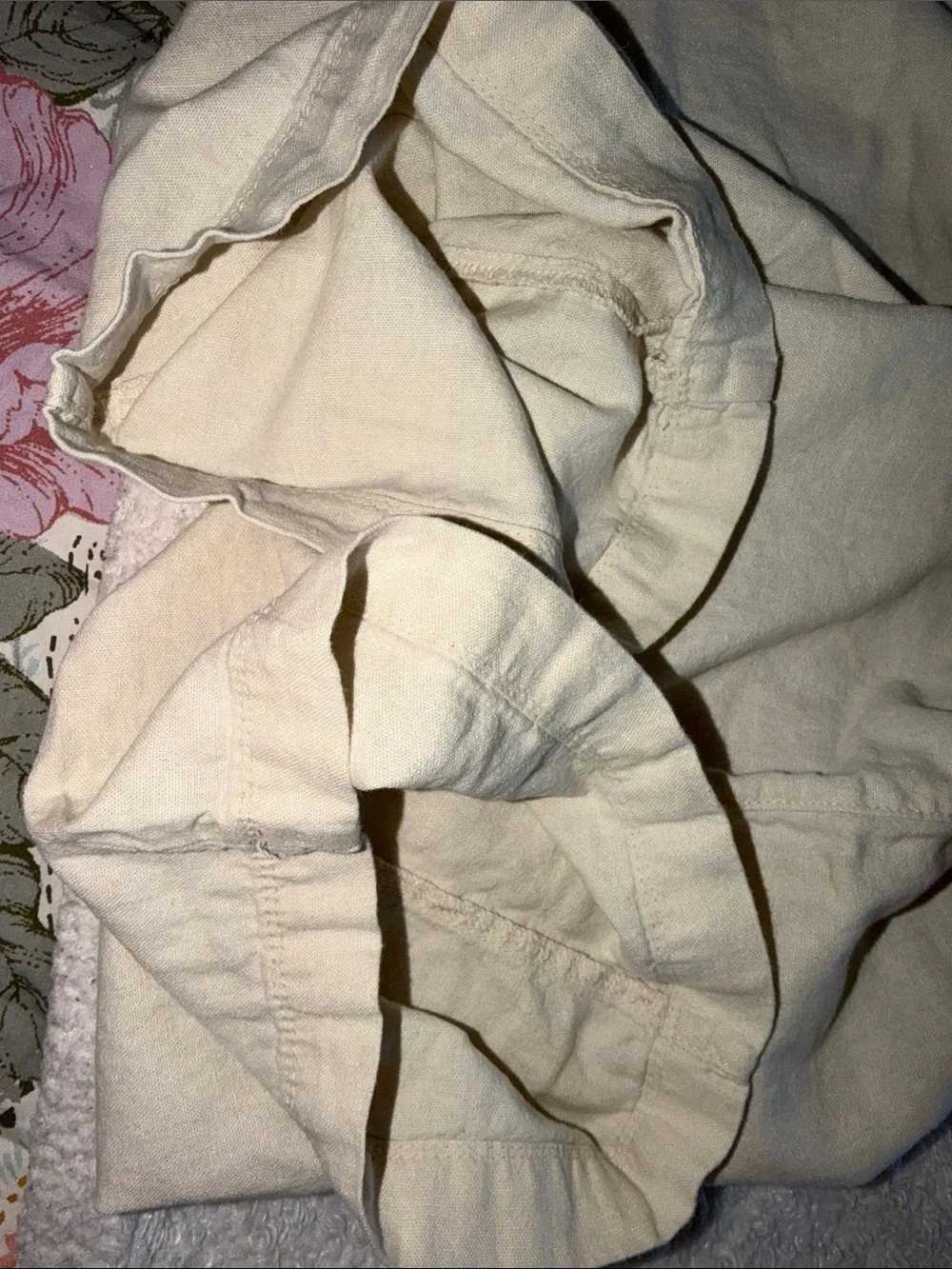 Gap Linen Blend cream pull on chino pants